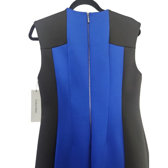 Calvin Klein Women's Blue and Black Colorblock Sheath Dress Size 10 NWT - Picture 6 of 10
